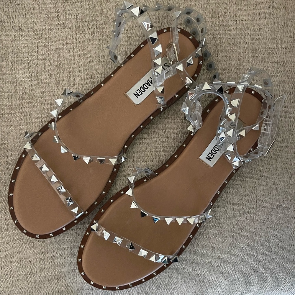 Steve Madden Travel Clear Sandals - size 7.5